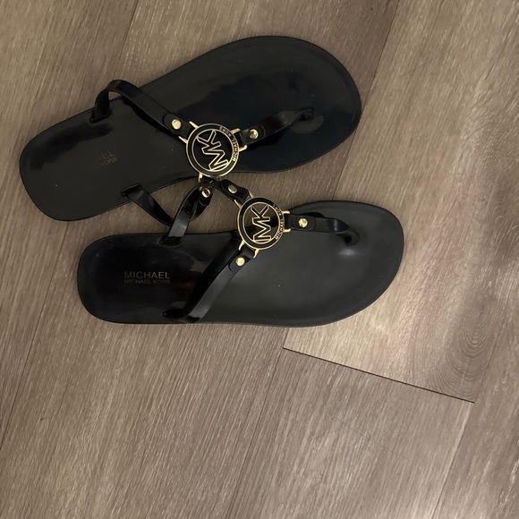 Michael Kors Shoes - Michael Kors Black and Gold Sandals